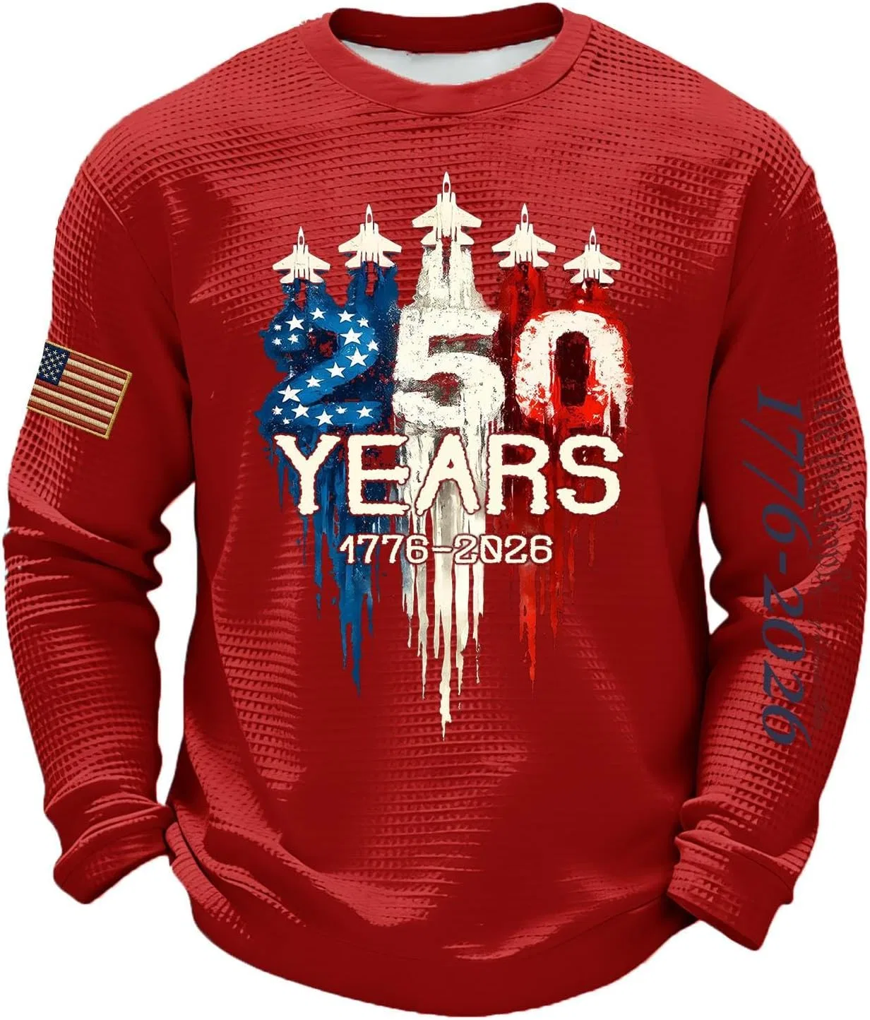 Мужская футболка с длинным рукавом, патриотическая, Americana, Red