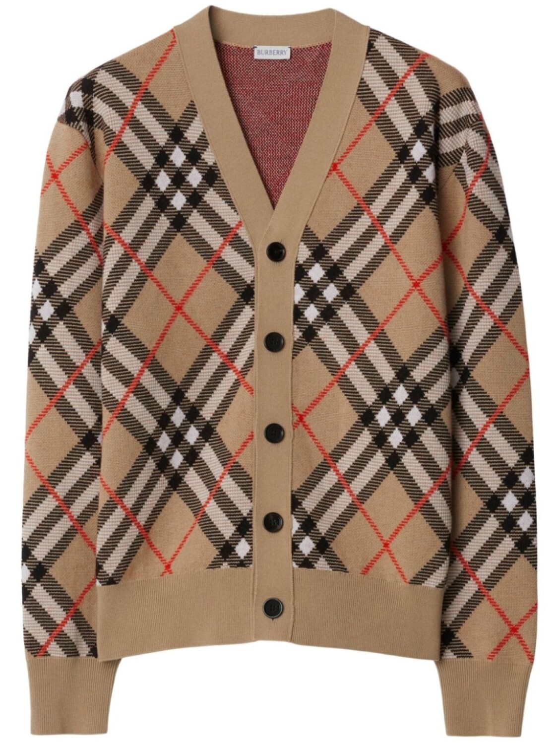 

Burberry кардиган в клетку Vintage Check из смесовой шерсти, нейтральный цвет