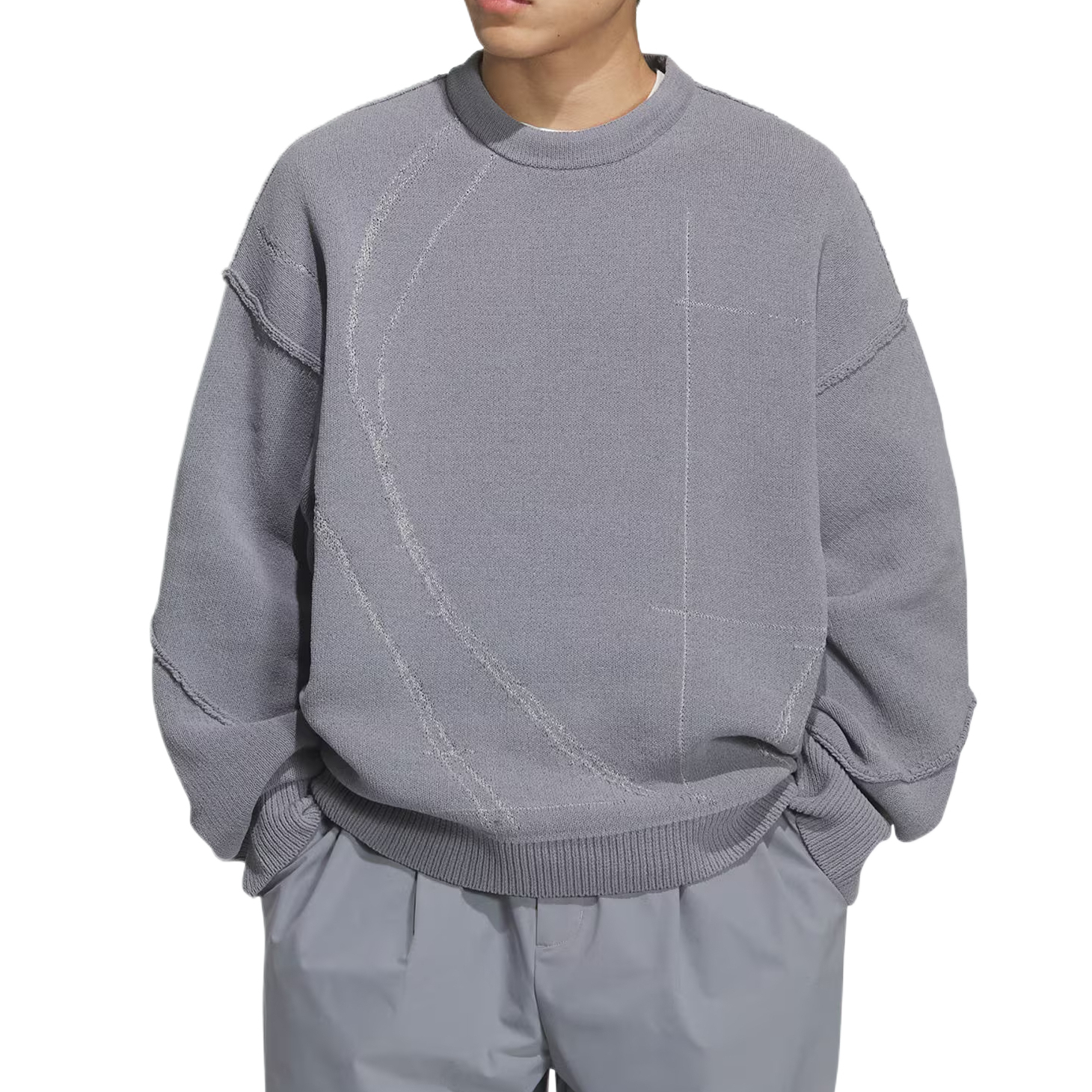 Футболка FOS Knitwear мужская светло-серая Adidas, светло-серый — фото 2
