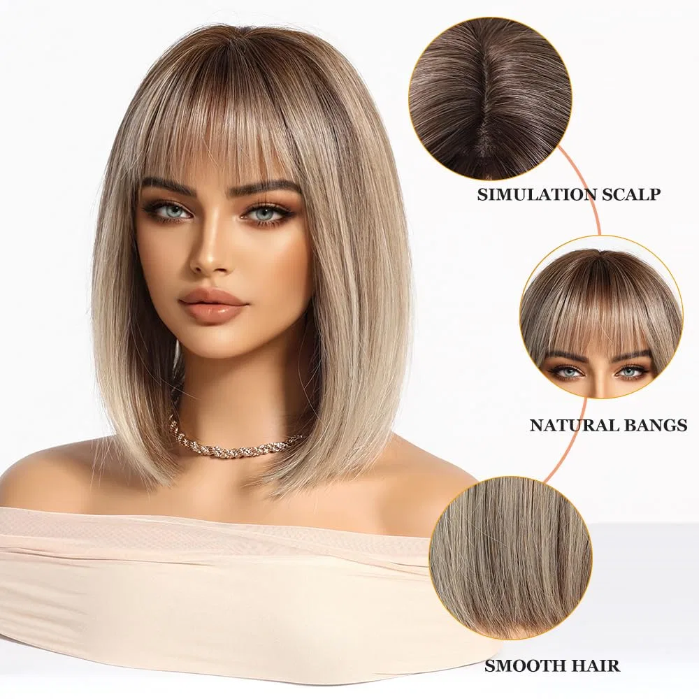 Женский короткий прямой парик-каре «Ombre Blonde Bob» от Esmee Esmee, Blond — фото 3