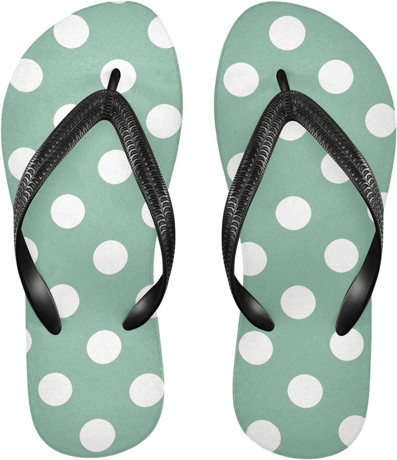 

Женские и мужские шлепанцы SPRIPORT с тонкими ремешками и горошком, удобные повседневные вьетнамки с амортизирующей подошвой, нескользящей резиновой подошвой, плоские сандалии для прогулок, пляжа и лета, зеленый