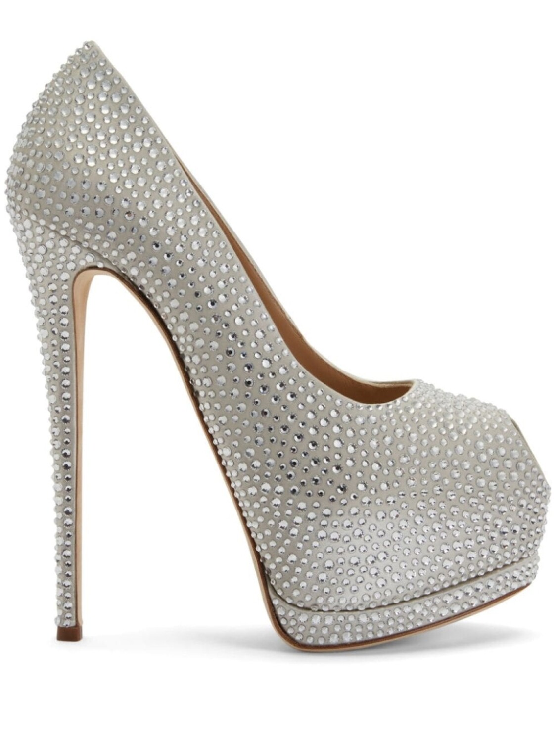 

Giuseppe Zanotti туфли Sharon 140 со стразами, серый