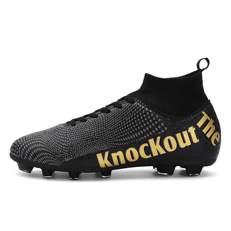 

Футбольные бутсы для детей и подростков с высоким верхом, противоскользящие, анти-ударными, водонепроницаемые, легкие, амортизирующие CAMKIDS, белый/черный