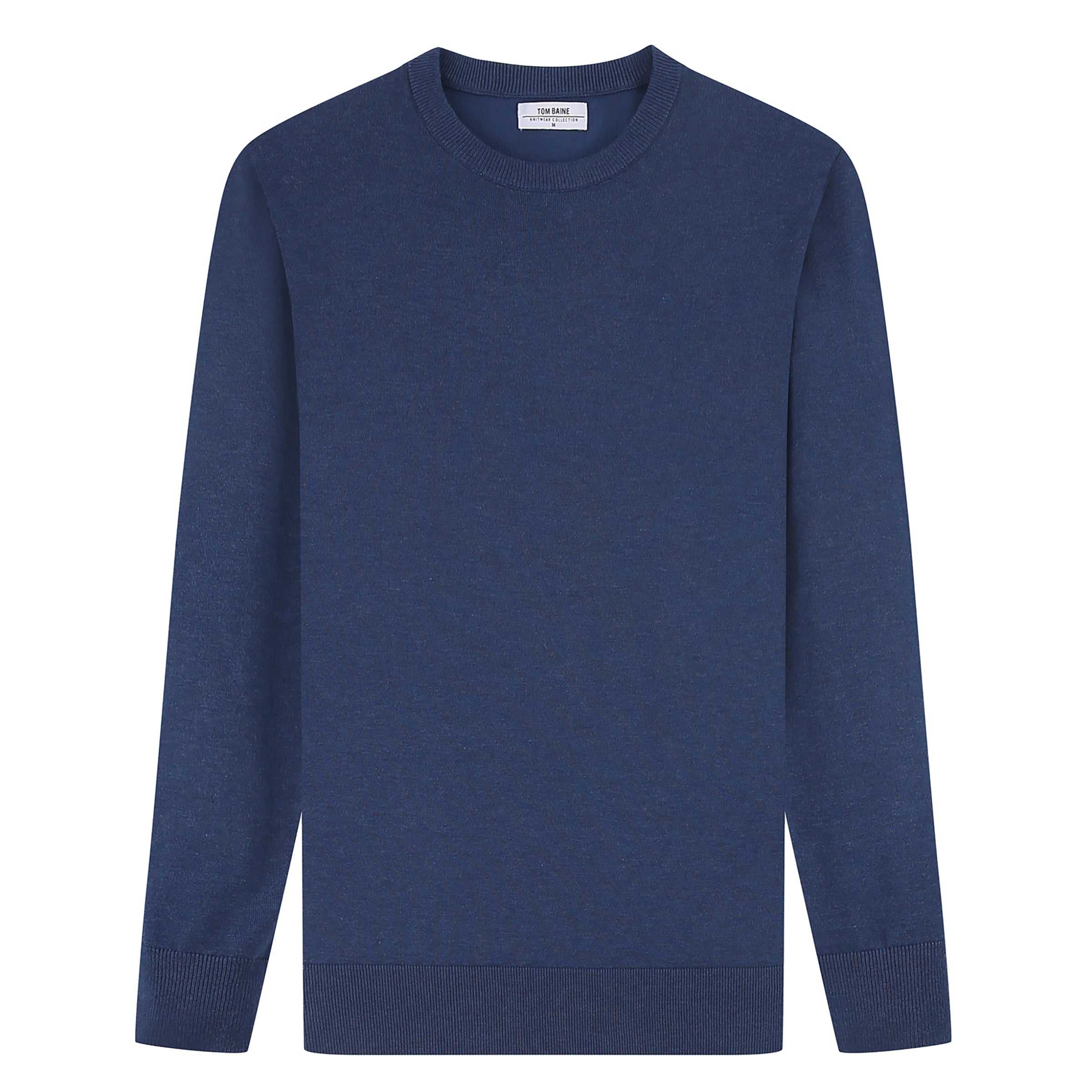 

Мужской свитер Tom Baine Cashmere Feel Slim Fit с круглым вырезом, цвет denim blue