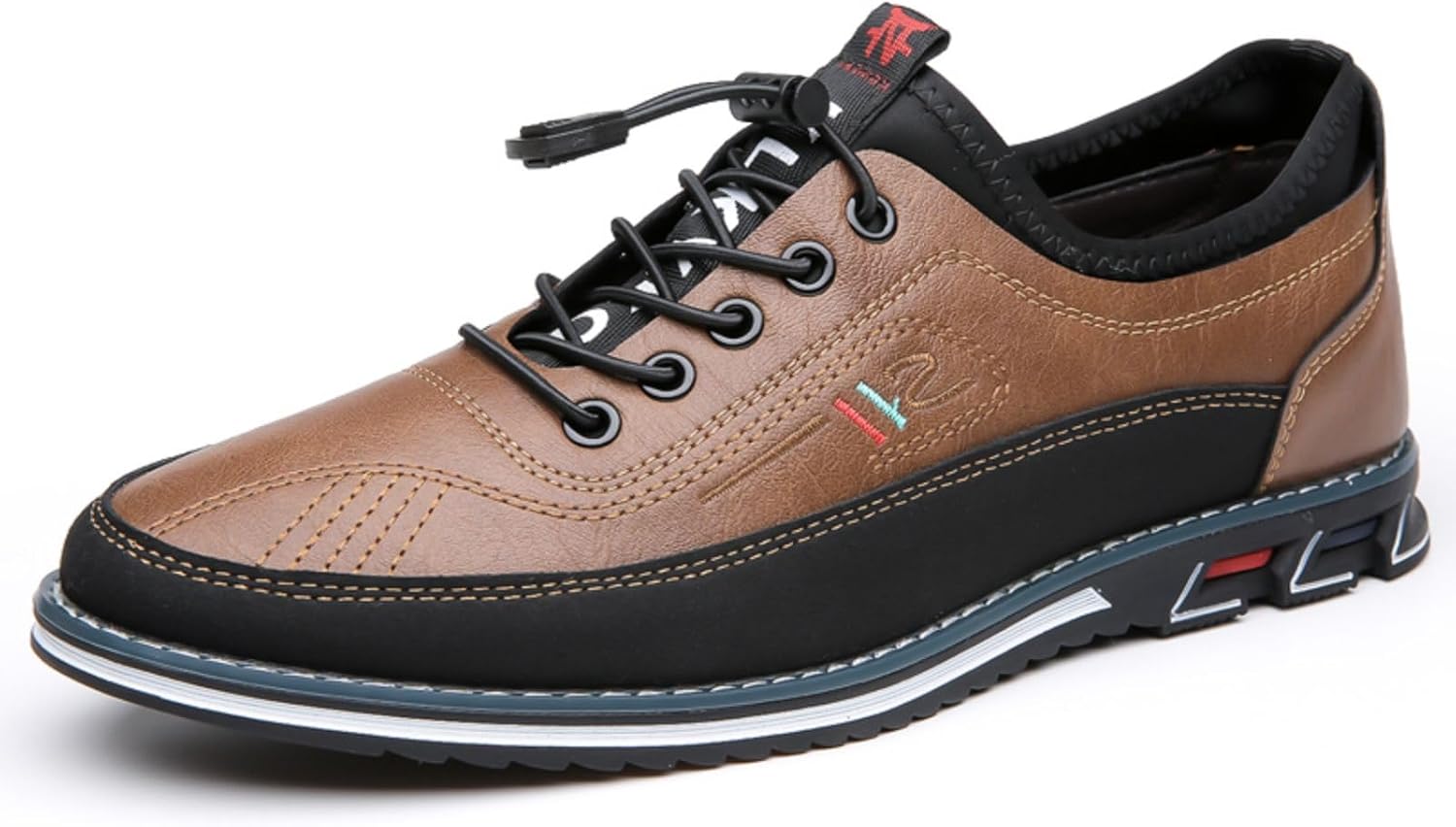 

Мужские повседневные деловые оксфорды на шнуровке, кожаные прогулочные туфли-лоферы с плоской подошвой для офиса, вечеринок и официальных мероприятий Crepuscute, коричневый