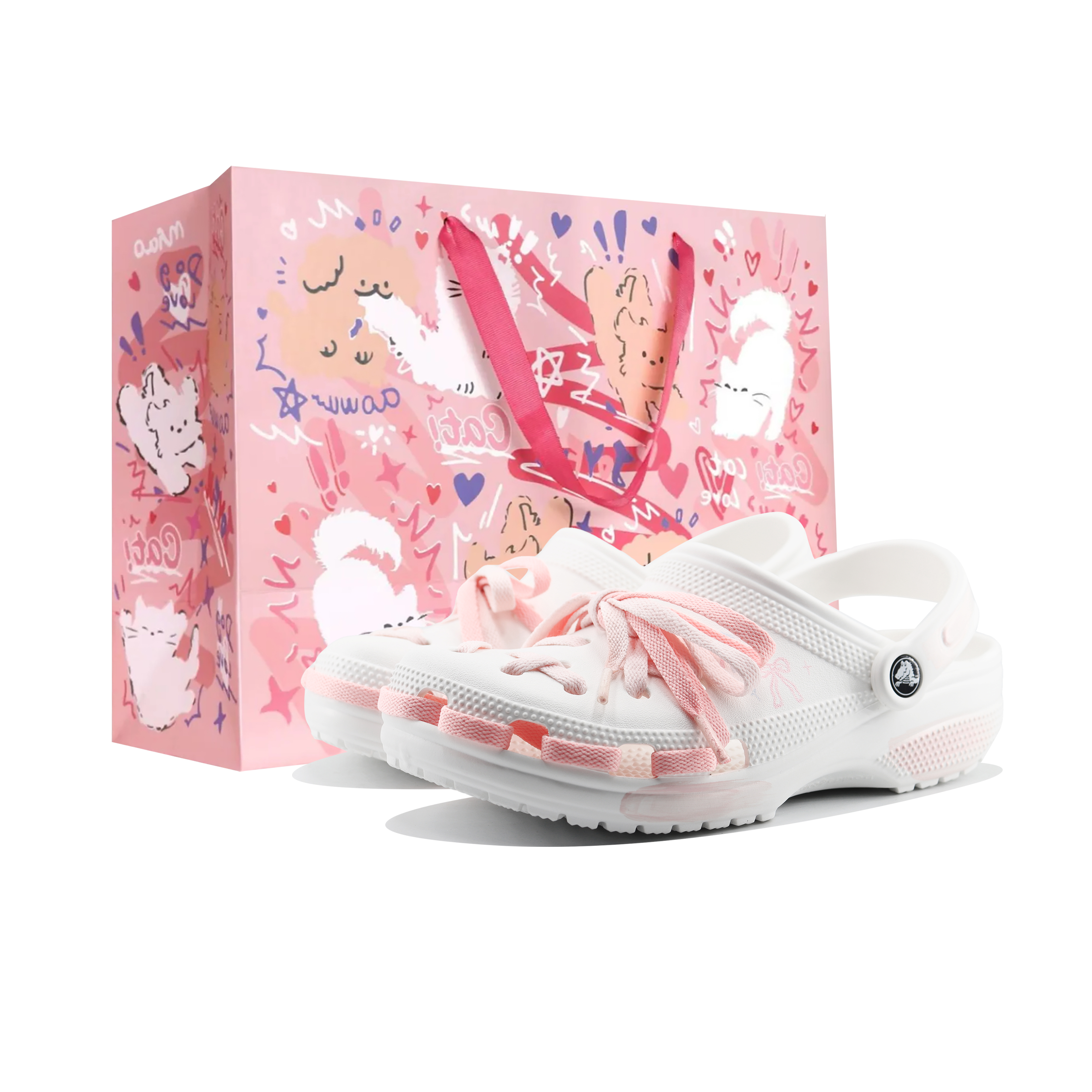 Crocs Классические сабо Carp Dream Pastry, Ice Rice Liqueur, сумка-шоппер, унисекс, розовые
