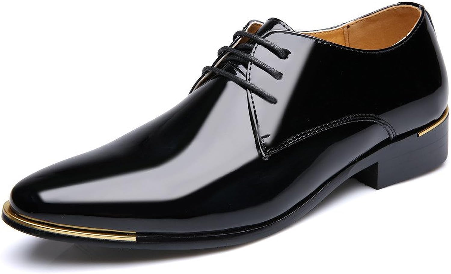 

Мужские лаковые лоферы с монетником, классический заостренный носок, шнуровка, туфли смокинг для повседневной, деловой, свадебной и официальной одежды Azagneem, черный