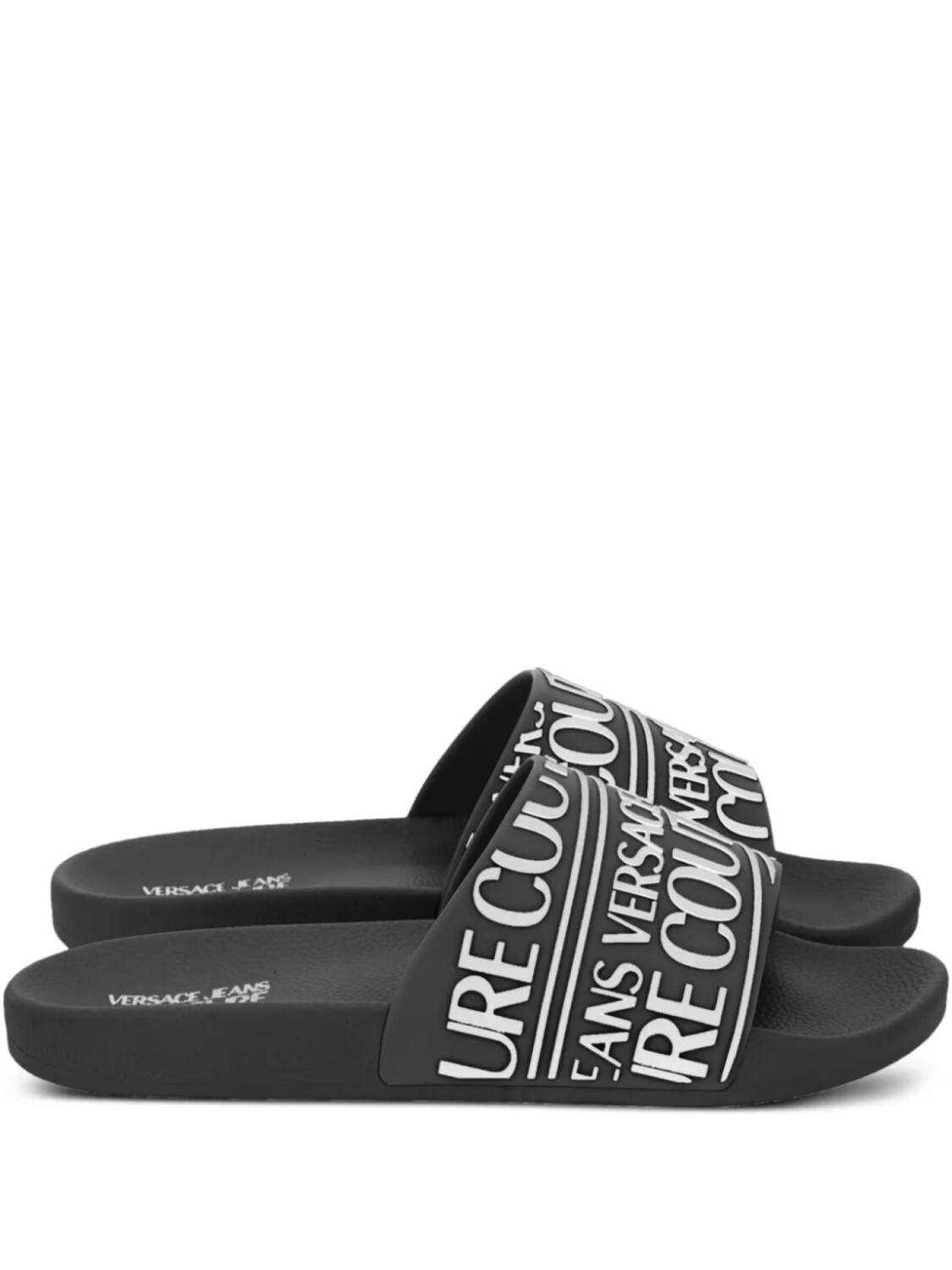 

Прорезиненные шлепанцы с логотипом Versace Jeans Couture, черный