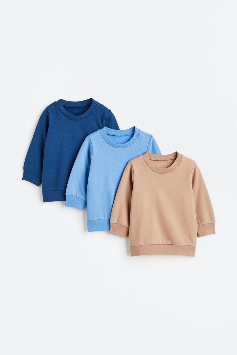 

3 пары хлопковых толстовок H&M, синий