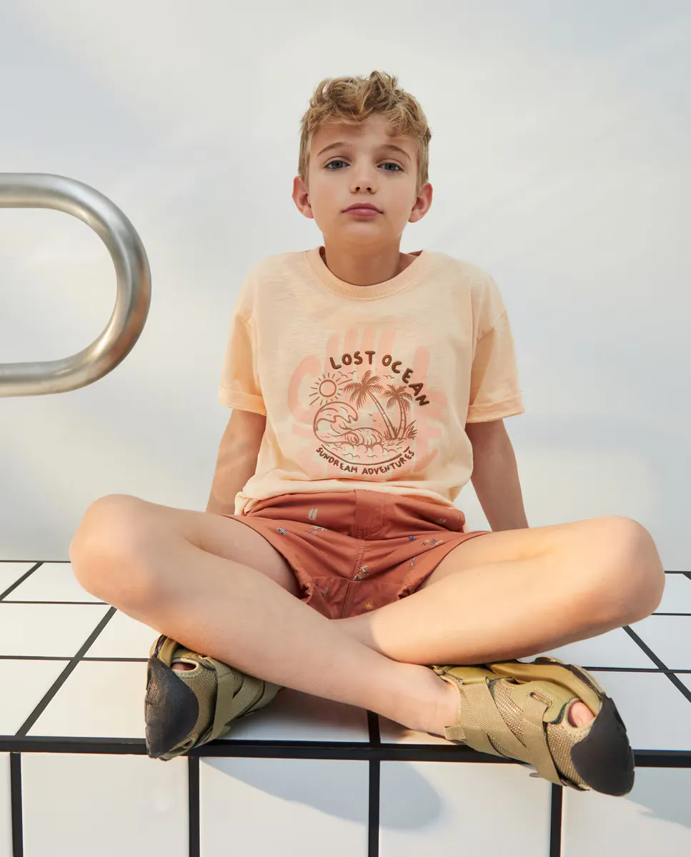

Футболка для мальчика с короткими рукавами и принтом Kids El Corte Inglés, красный