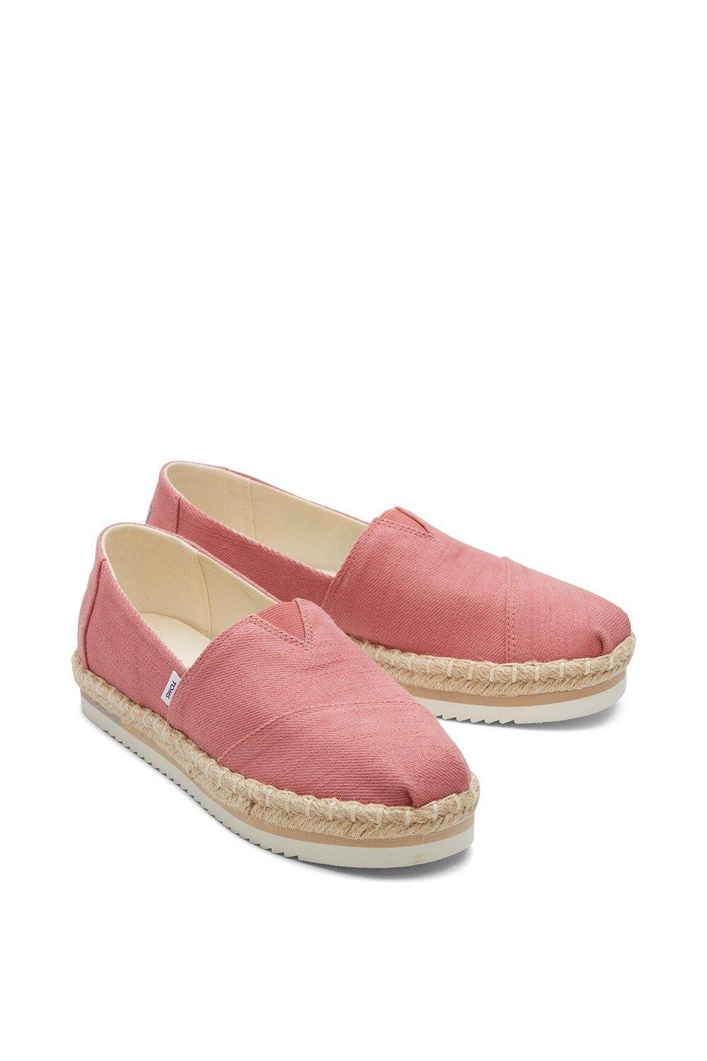 Туфли без шнуровки Alpargata на платформе Rope TOMS, розовый