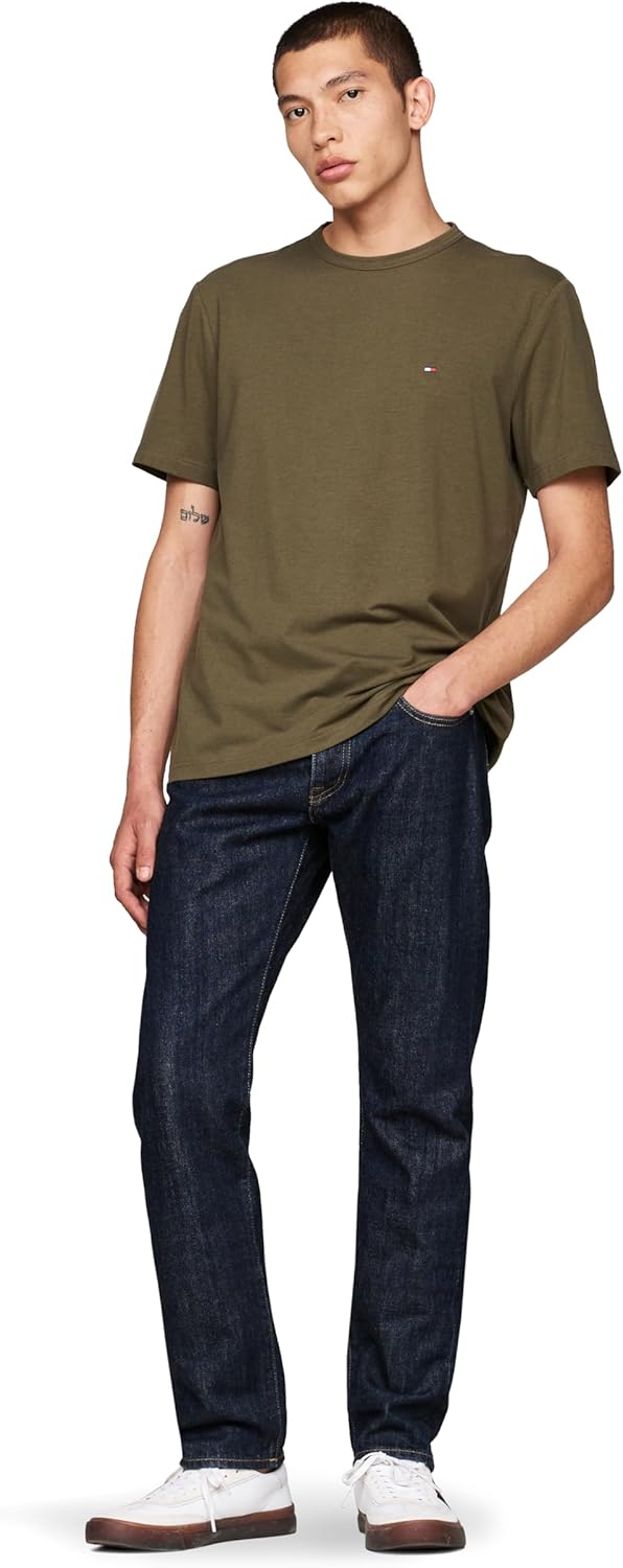Мужские футболки Tommy Hilfiger Dry Fit с коротким рукавом и влагоотводящими свойствами, Army Green — фото 4