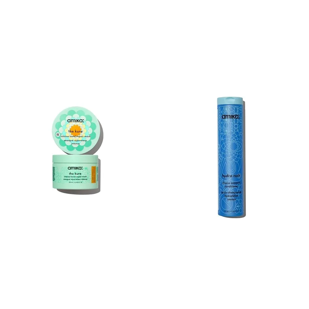 Маска для интенсивного восстановления связей Amika Intense Bond Repair Mask Hydro Rush Intense Moisture Conditioner с гиалуроновой кислотой, 275 мл.