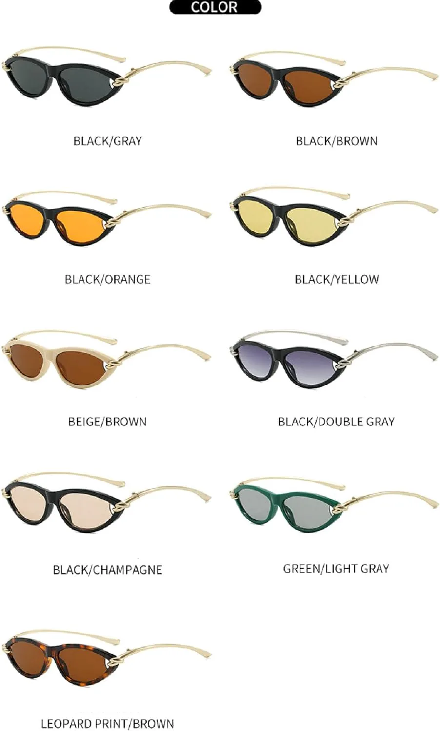 

Солнцезащитные очки «кошачий глаз» для женщин. Модные ретро-солнцезащитные очки в стиле «кошачий глаз» с металлическими дужками. Модные очки 2025 года mincl, C8