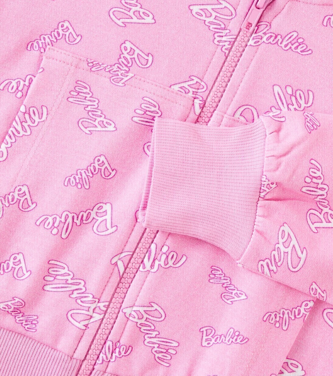 Толстовка с капюшоном из хлопкового джерси с принтом Barbie Monnalisa, Rosa Peach — фото 3