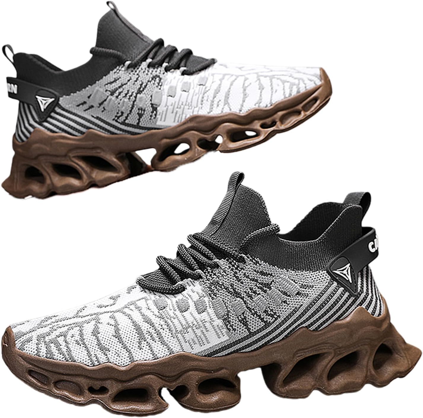 

Мужские модные кроссовки, повседневная обувь для ходьбы, легкие беговые кроссовки с амортизацией, спортивные кроссовки Spwagym, Brown-2