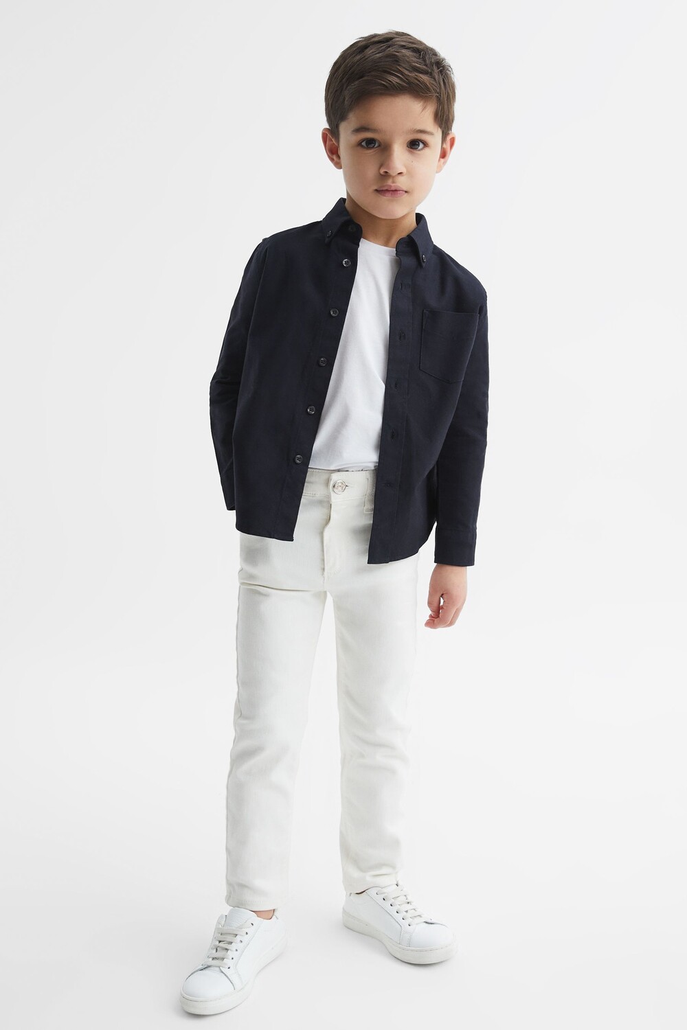 

Рубашка Greenwich Oxford на пуговицах Reiss, синий