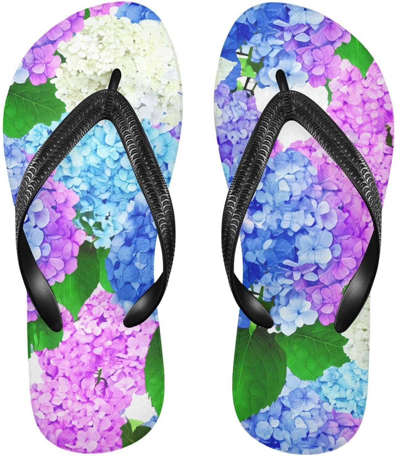 

Вьетнамки с листьями гортензии синие и фиолетовые, пляжные шлепанцы, резиновые нескользящие летние тапочки для мужчин и женщин Sinestour