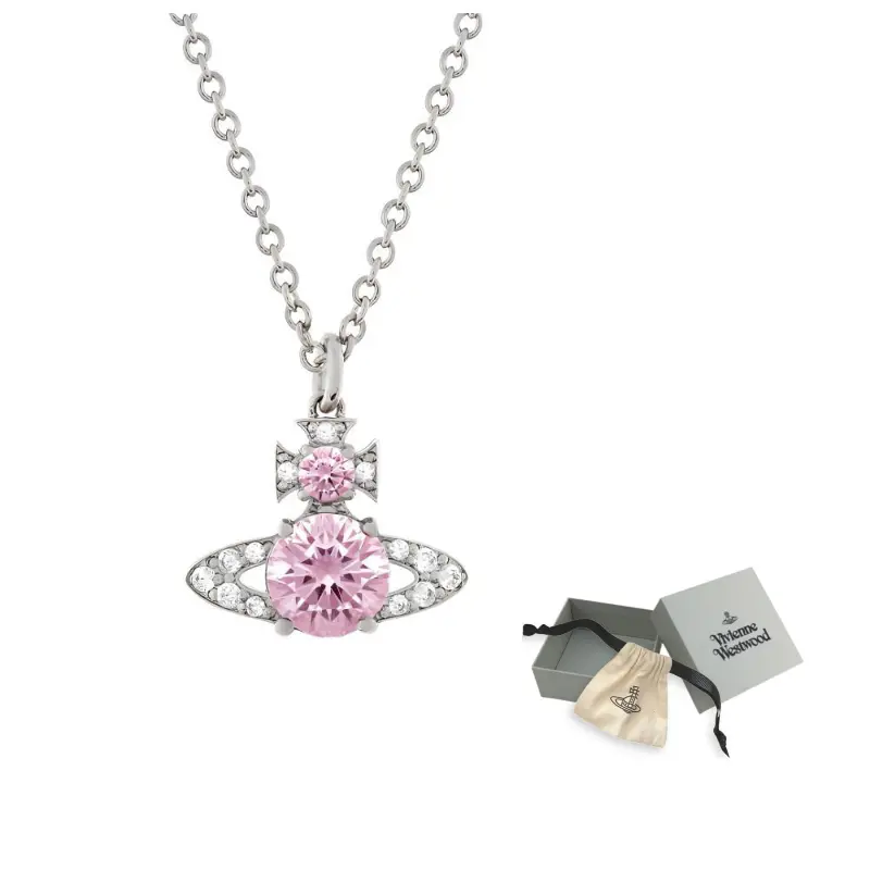 

Vivienne Westwood Серебряное ожерелье из латуни с искусственным кристаллом Unisex Silver