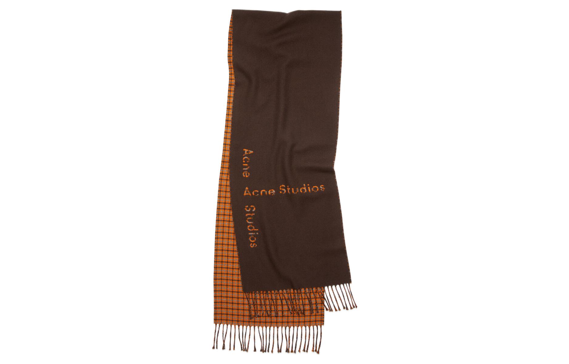 

Acne Studios Вязаный шарф женский коричневый, Brown