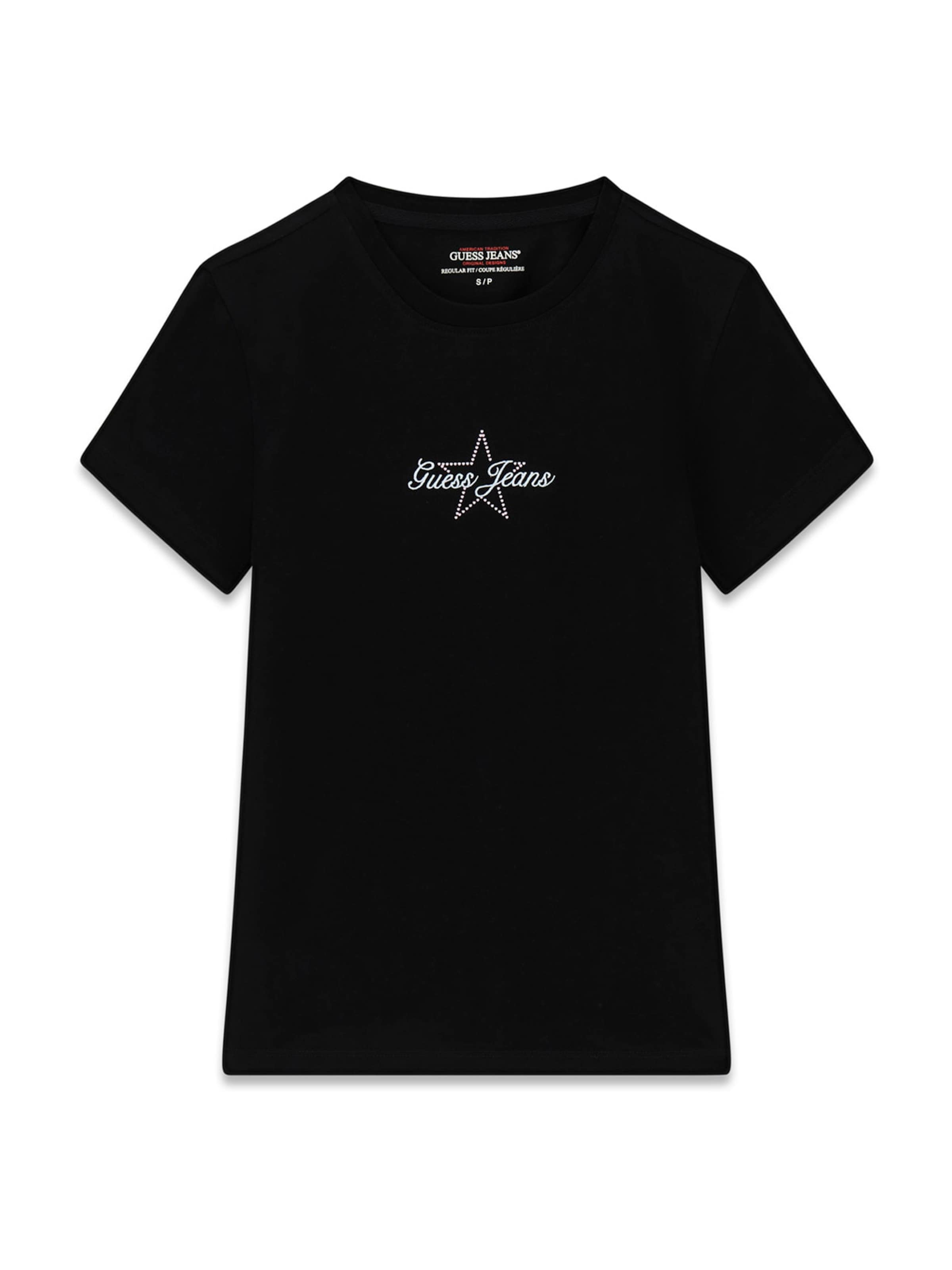 

GUESS JEANS Футболка в черном цвете, Черный, GUESS JEANS Футболка в черном цвете