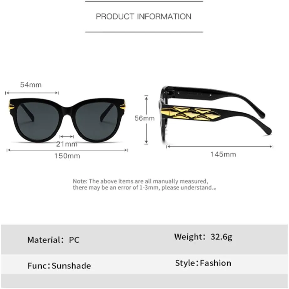 

Винтажные овальные солнцезащитные очки для женщин, модные ретро-очки, стильные и роскошные солнцезащитные очки с защитой от УФ-излучения UV400 LVTFCO, Black Brown