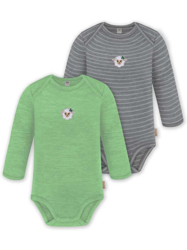 

Normani Outdoor Sports Комплект из 2 детских боди с длинными рукавами из мериносовой шерсти, цвет Окленд, зелено-серый