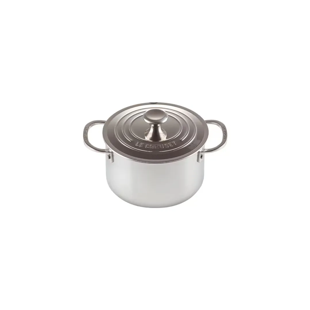 

Высокая кастрюля Signature Le Creuset из нержавеющей стали с крышкой, клен