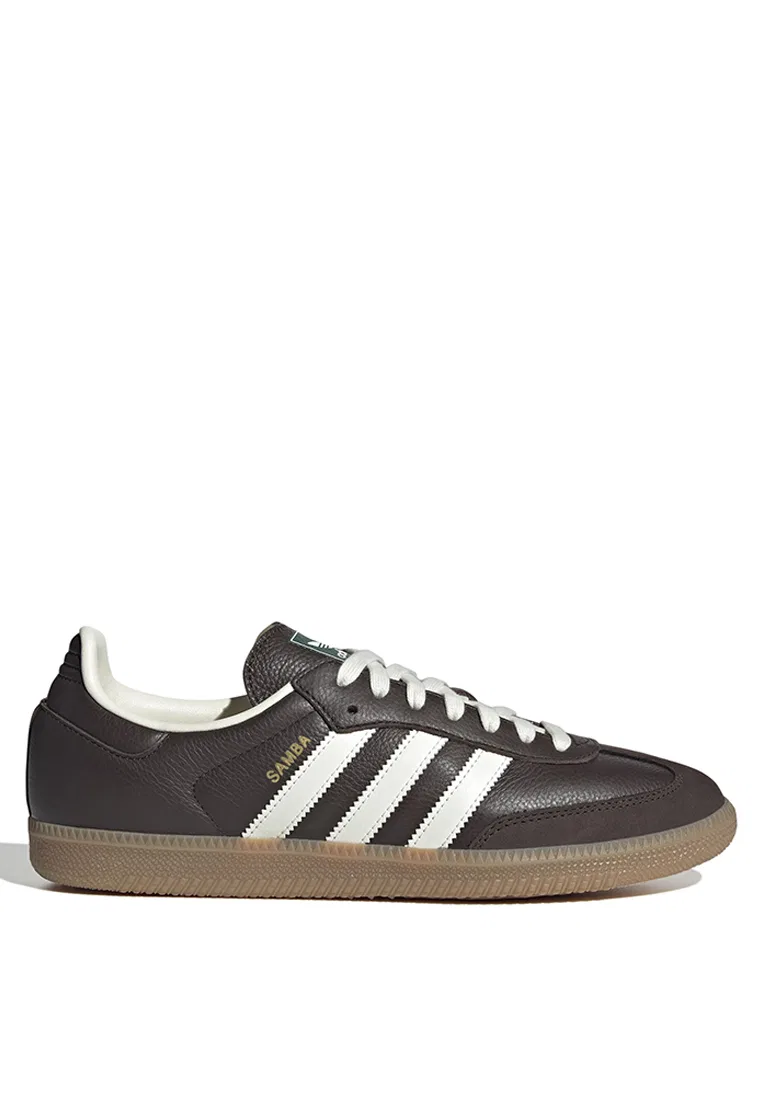 Кроссовки, низкие, Samba OG, Adidas, белый/темно-коричневый
