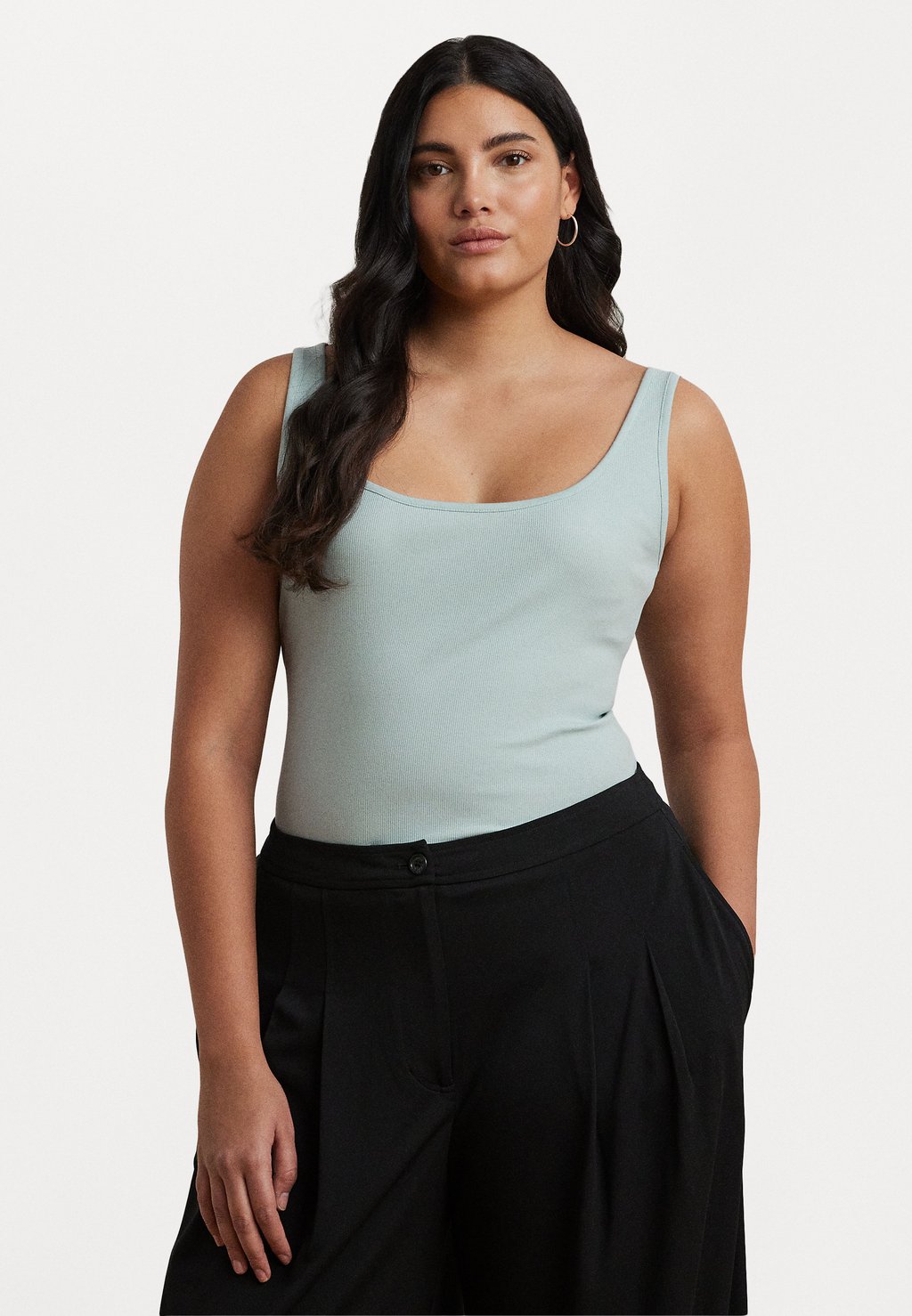 

Топ STRETCH COTTON TANK Lauren Ralph Lauren Woman, светло-голубой