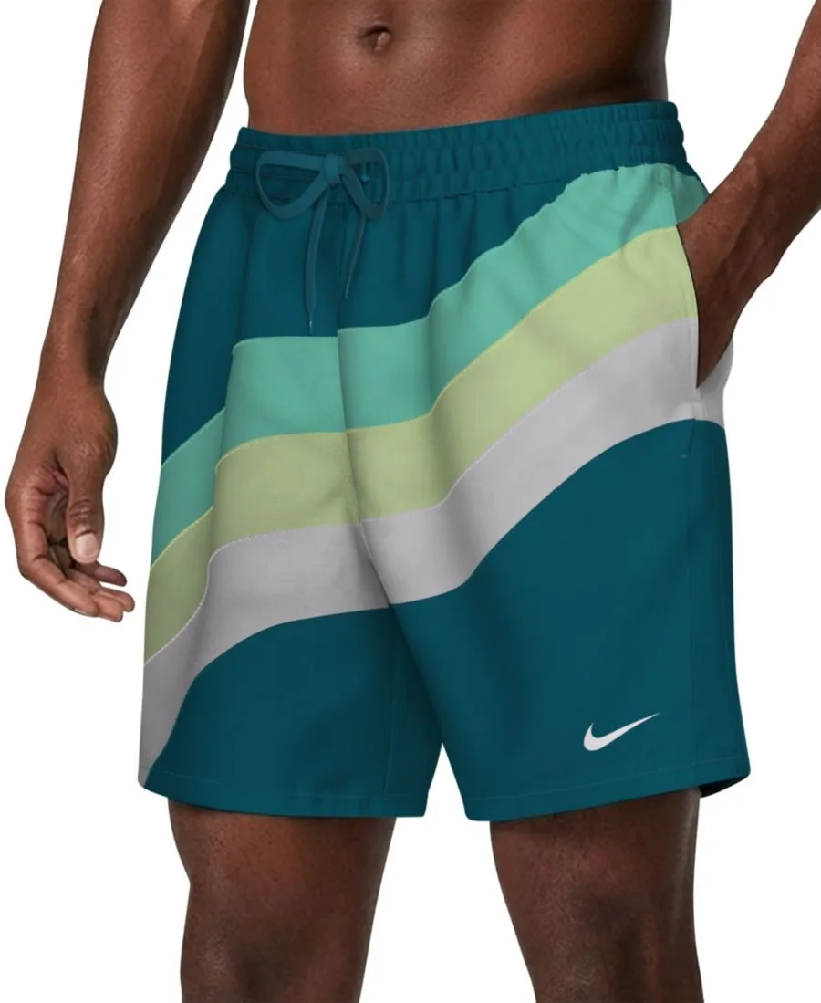 Мужские плавательные шорты Breaker Brief-Lined Volley длиной 7 дюймов Nike, зеленый abyss