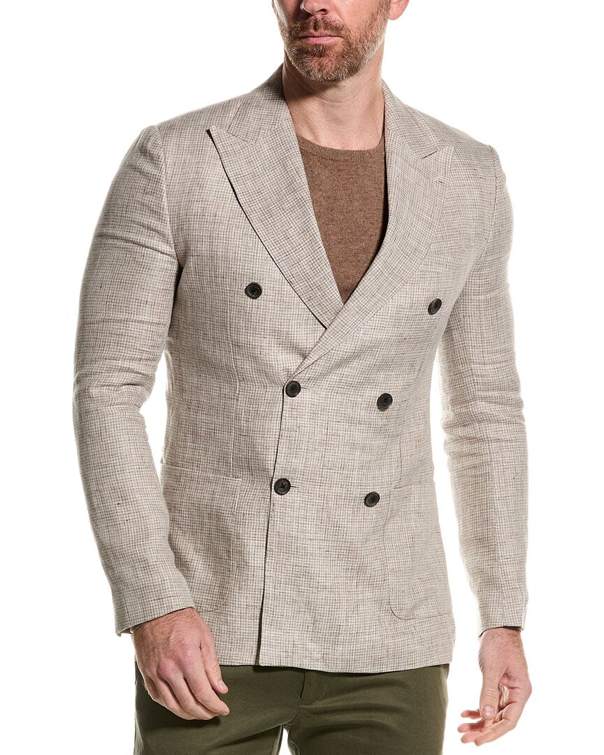

Льняной блейзер Reiss Angel, коричневый