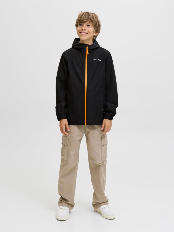 JACK & JONES Junior Водонепроницаемая дождевая куртка JJEFLYNN черного цвета — фото 3
