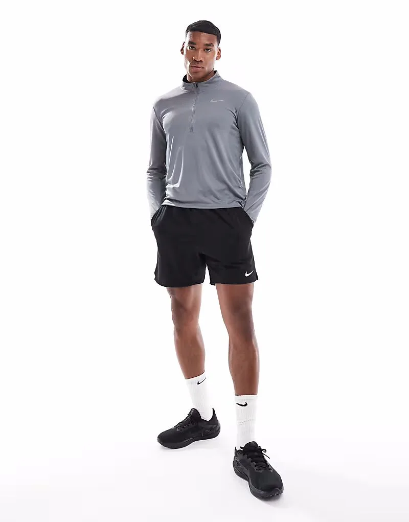 Футболка Nike Running Pacer Dri-FIT с длинными рукавами и молнией до середины груди, серая — фото 2