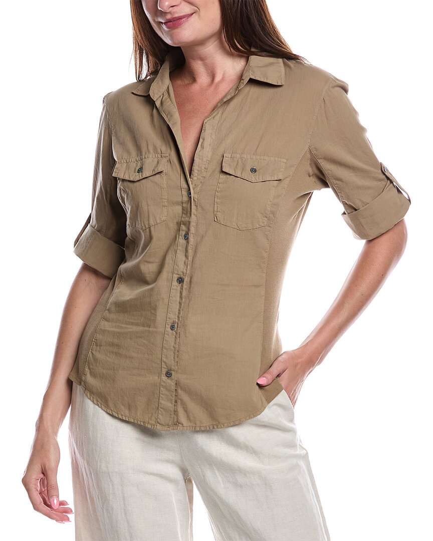 

Джемс Перс Рубашка с контрастными вставками James Perse, коричневый