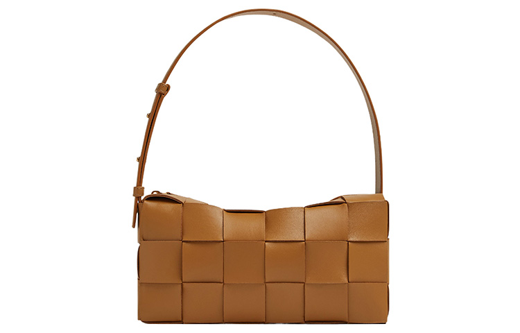 

Кожаная сумка-брикет Bottega Veneta, женская сумка через плечо, ручная кладь, верблюжий цвет