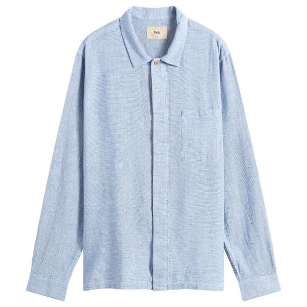 

Рубашка с нашивкой Folk, светло-индиго basketweave