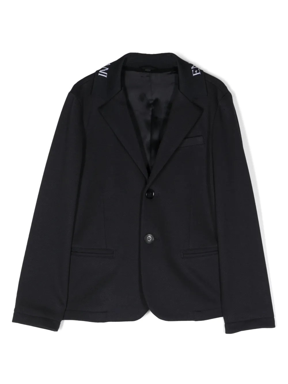 

Однобортный блейзер с логотипом Emporio Armani Kids, синий