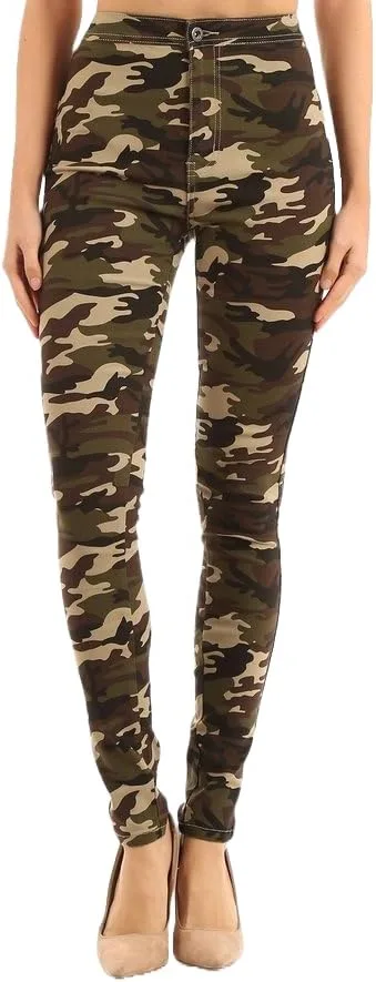 

Джинсы-джеггинги с высокой талией, камуфляж, облегающие JC JQ