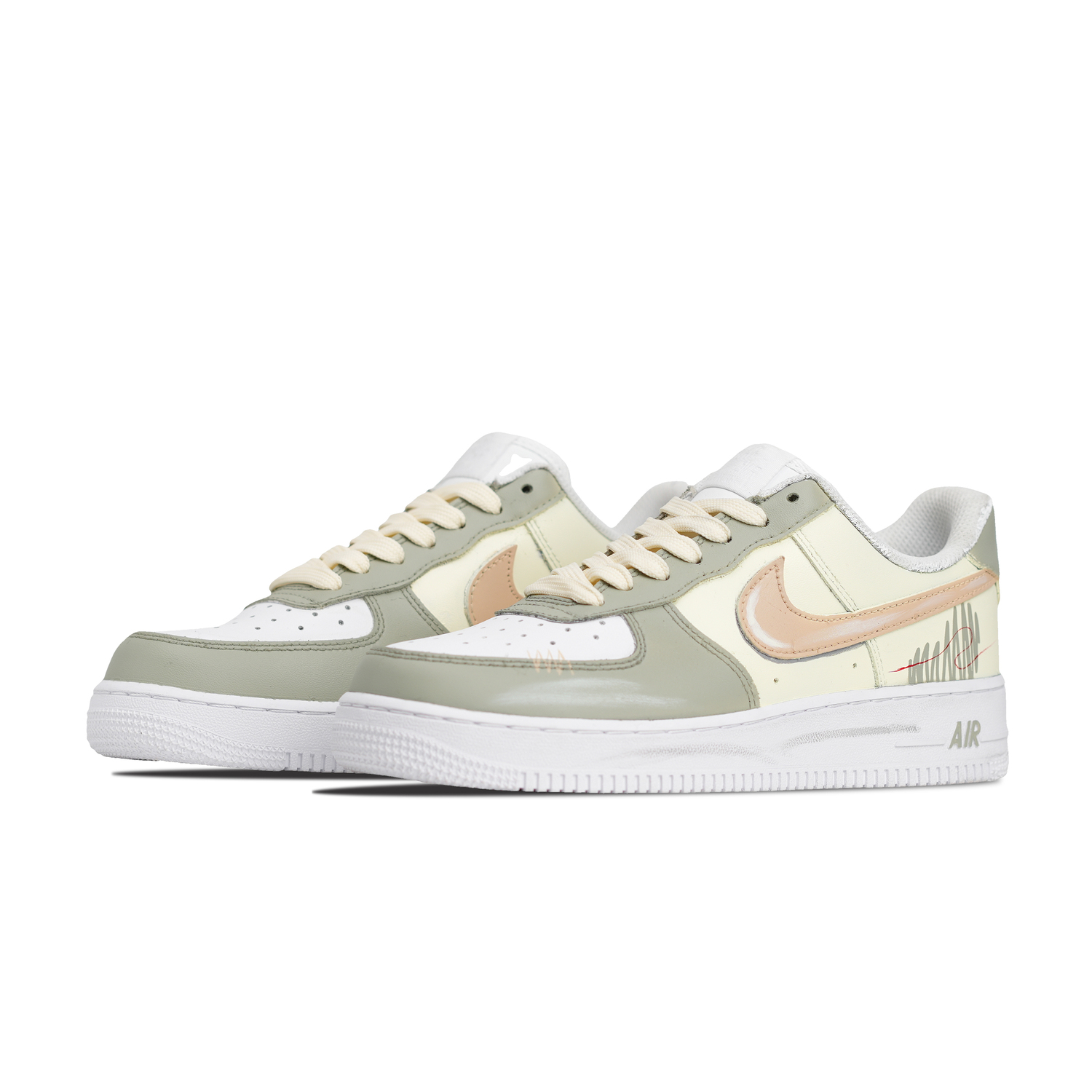Nike Кроссовки Air Force 1 из синтетической кожи, нескользящие, на высокой подошве, мид-топ, винтажные, баскетбольные, унисекс, белые — фото 4