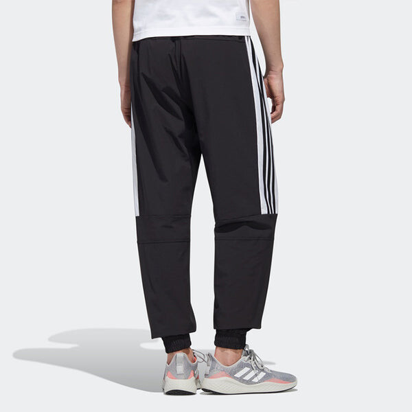 Спортивные штаны adidas neo M Ss Tcns Tp 2 Colorblock Bundle Feet Casual Loose Sports Long Pants Black White, белый — фото 4