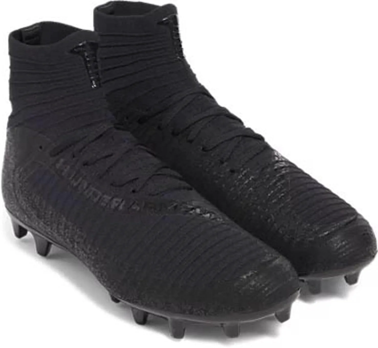 Футбольные бутсы Under Armour для мужчин Highlight 2 MC Knit - стелька с высокой отдачей SuperFoam, черный — фото 4