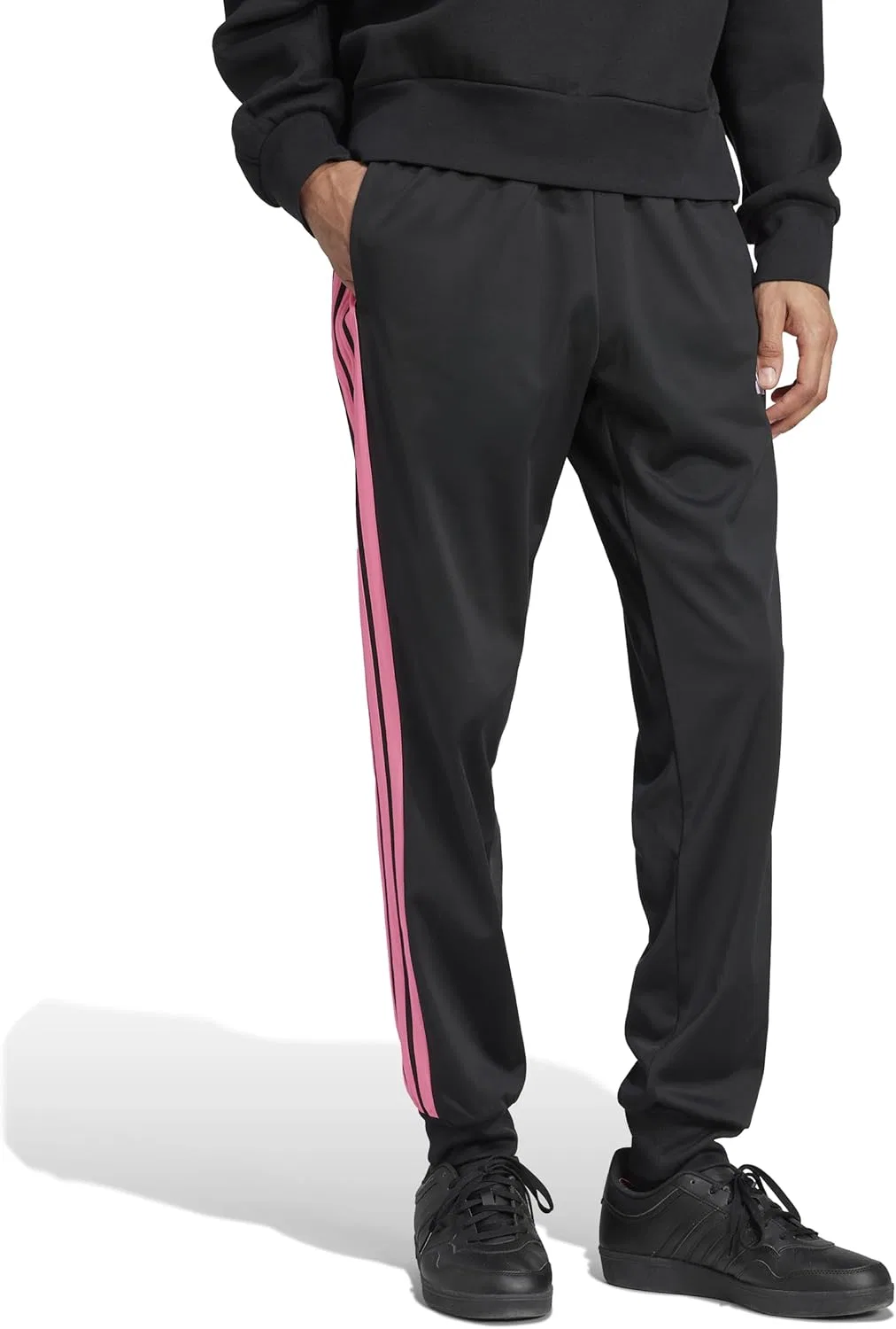 Мужские брюки adidas tapered fit, Black/Hot Pink — фото 2