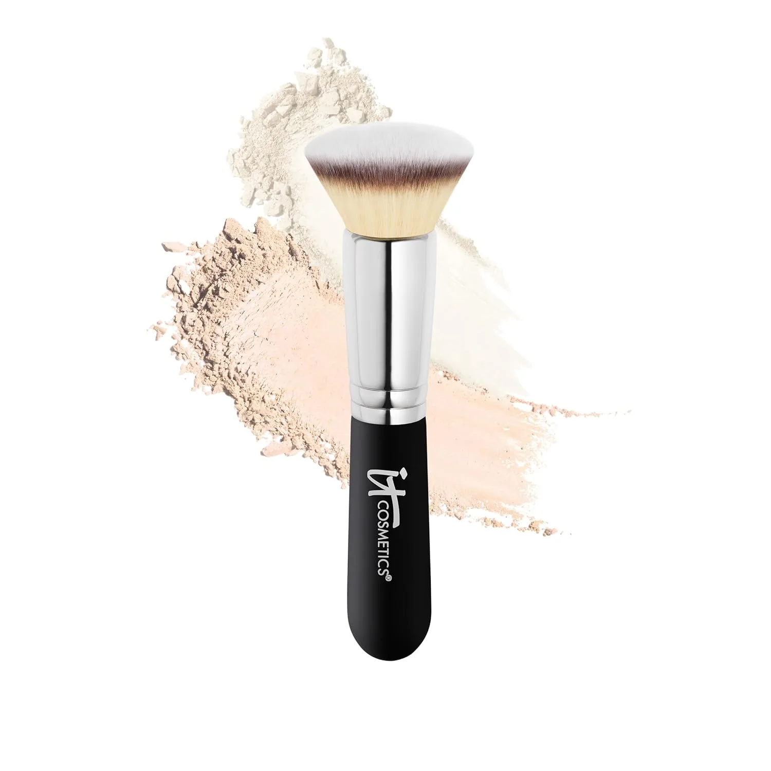 IT Cosmetics Heavenly Luxe Flat Top Buffing Foundation Brush #6 - кисть для жидкого тонального крема и пудры, Silver