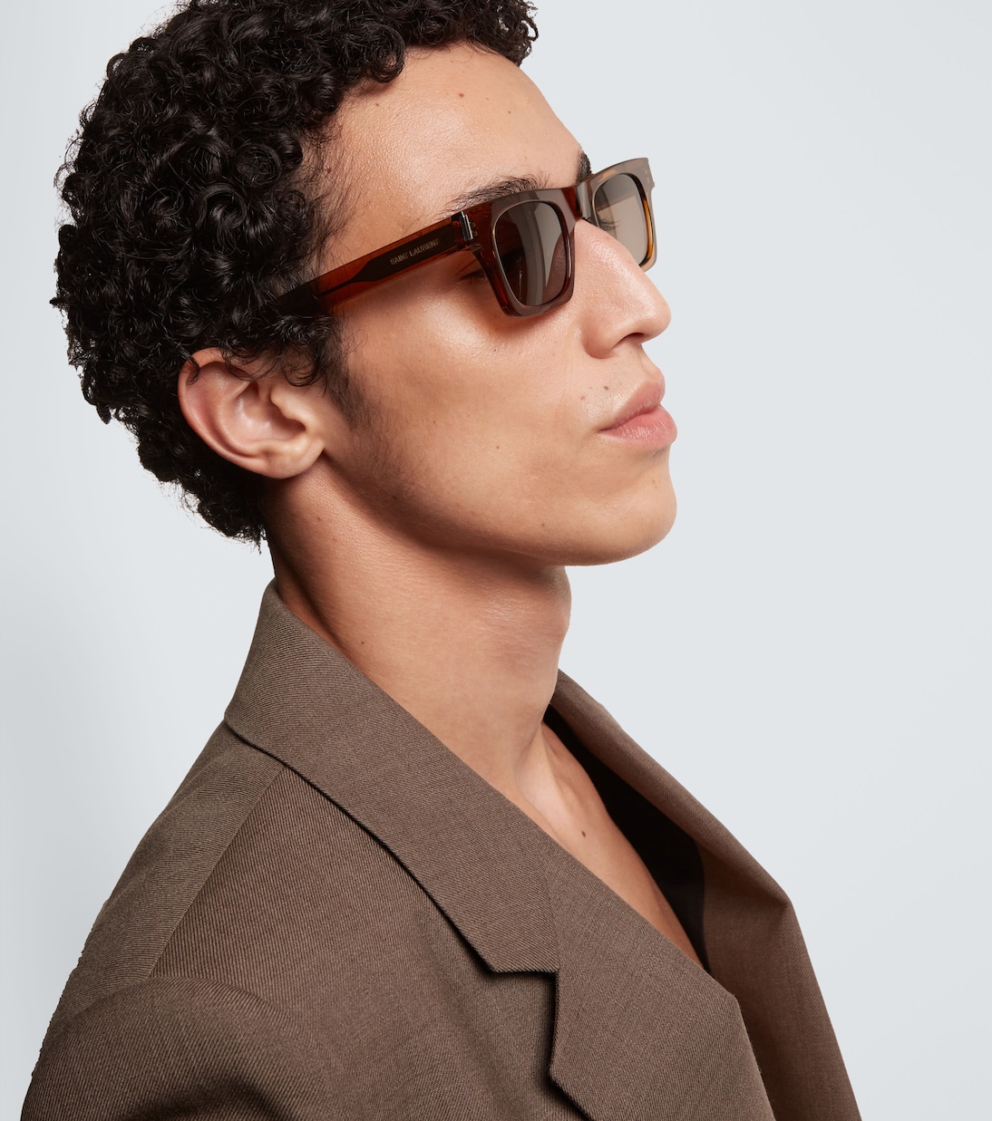SL 719 квадратные солнцезащитные очки Saint Laurent, Brown-Brown-Brown — фото 2