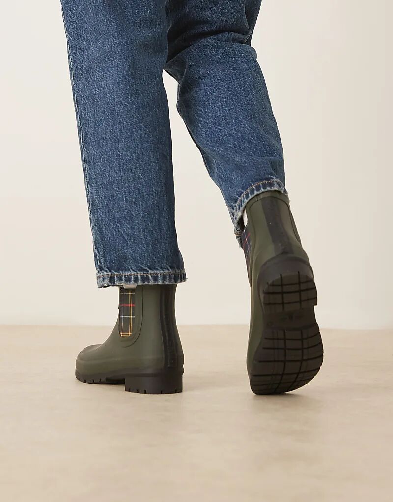 Сапоги Barbour Kingham Chelsea Welly оливково-зеленого цвета — фото 4