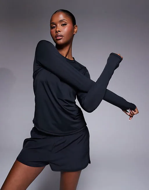 

4505 нейлоновая сетка Performance для быстрого высыхания с длинными рукавами черного цвета - ЧЕРНЫЙ