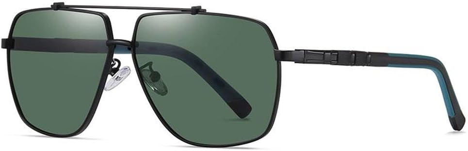 

Мужские металлические солнцезащитные очки, женские солнцезащитные очки с защитой от УФ-излучения UV400, большие очки в оправе, очки для вождения и рыбалки HVTVTLA, Black Dark Green