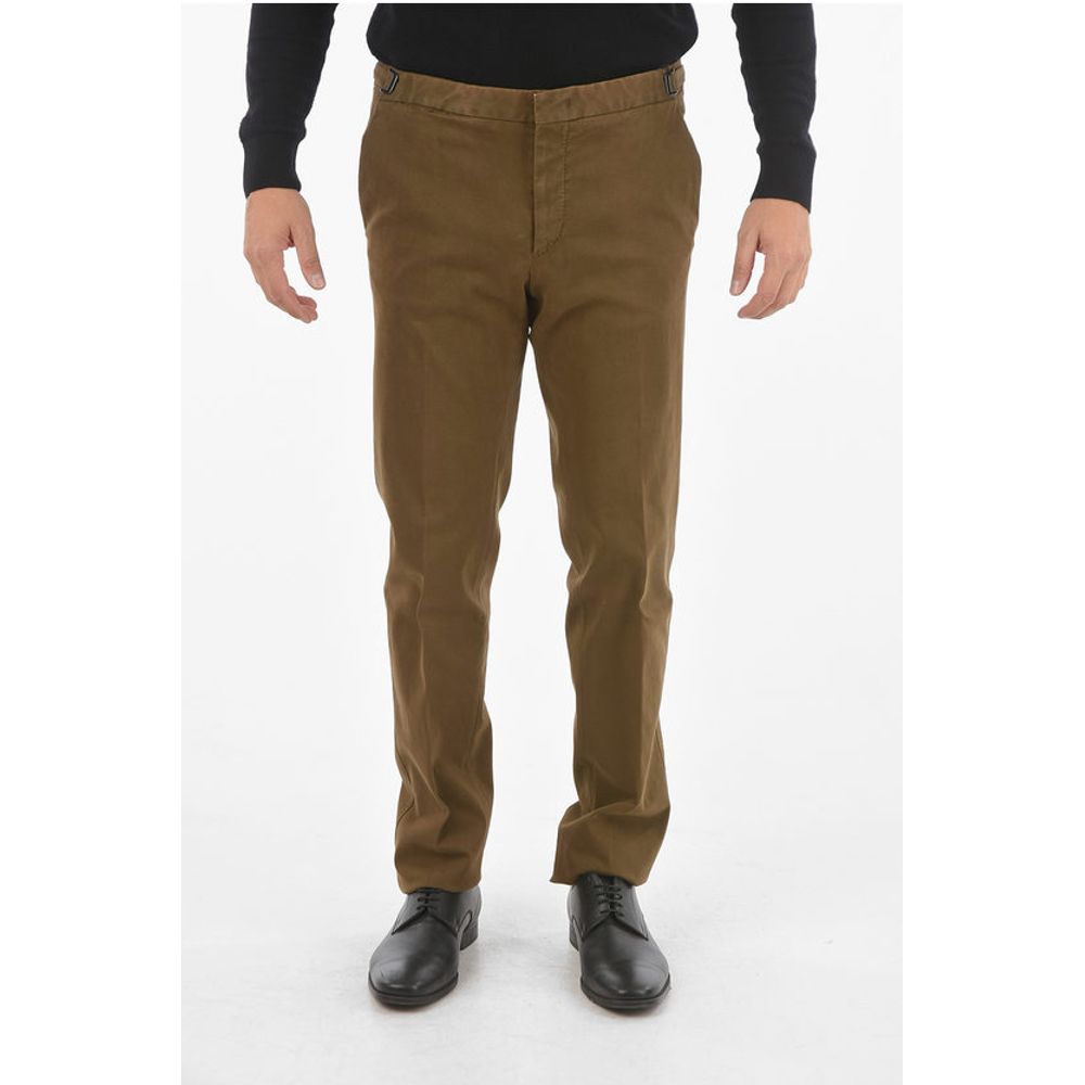 

Брюки-чиносы из эластичного хлопка с шлевками для ремня ID Corneliani, Brown