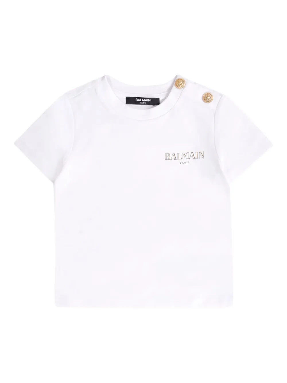 

Футболка с короткими рукавами и принтом логотипа Balmain Kids, белый